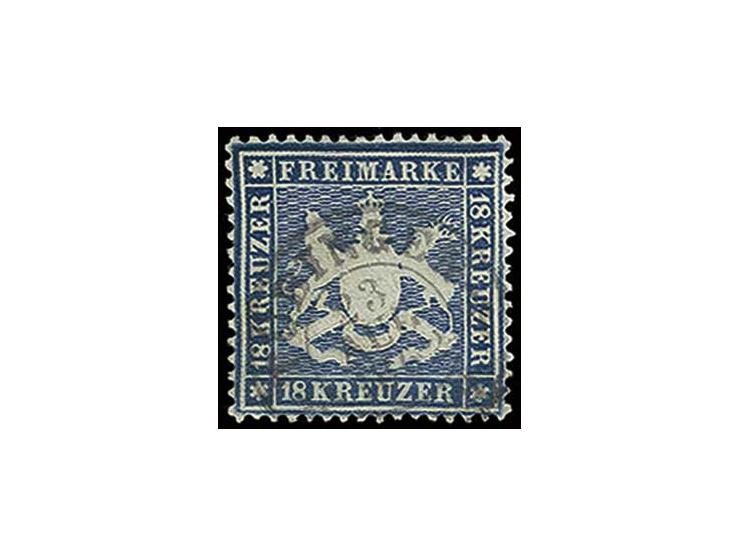 18 Kr. blau, zwei gestempelte Werte, unterschiedlich stark repariert, sign. Heinrich BPP (Mi. 3.200,-)