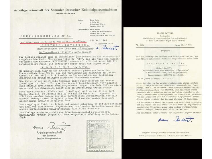50 Pfennig (als 37 1/2 Heller verwendet) mit Stempel "KOROGWE 31/12 (15)", dem frühesten Verwendungsdatum der 'Königsberg'-Au