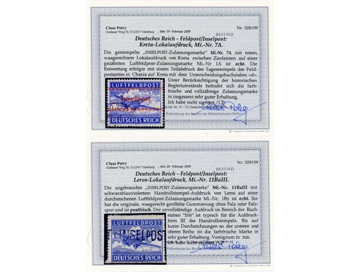 1942/45, postfrische, ungebrauchte und gestempelte Partie mit u.a. Mi.-Nr. 5, 7A (3), 11Ba, 13b etc., teils Altsignaturen, 4 