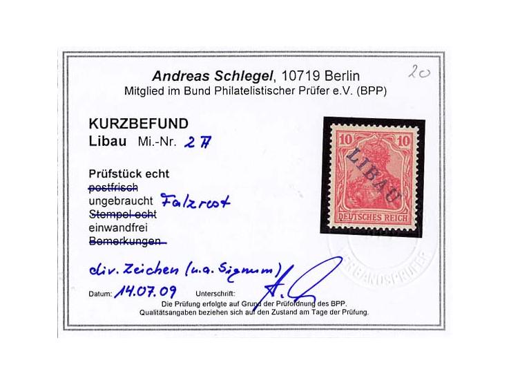 1919, Type I: 5-20 Pfg., dabei 5 Pfg. linkes oberes und 20 Pfg. rechtes unteres Eckrandstück, ungebraucht, teils gering gummi