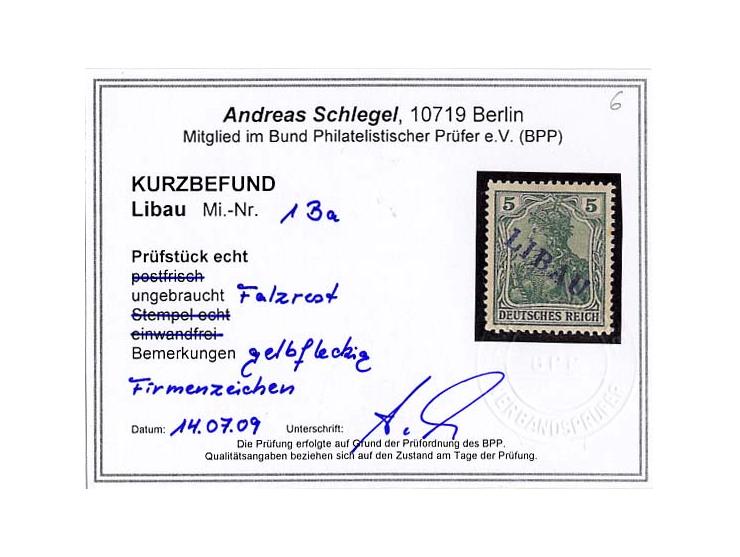 Type II: 5 Pfg. mit blauem und rotem Aufdruck sowie 10 und 15 Pfg., ungebraucht, teils etwas gummifleckig, jeweils Fotokurzbe