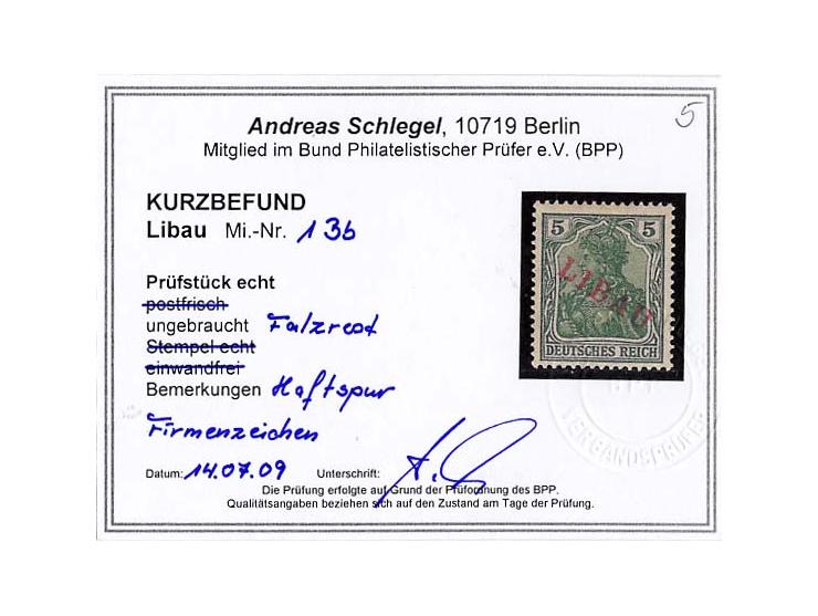 Type II: 5 Pfg. mit blauem und rotem Aufdruck sowie 10 und 15 Pfg., ungebraucht, teils etwas gummifleckig, jeweils Fotokurzbe