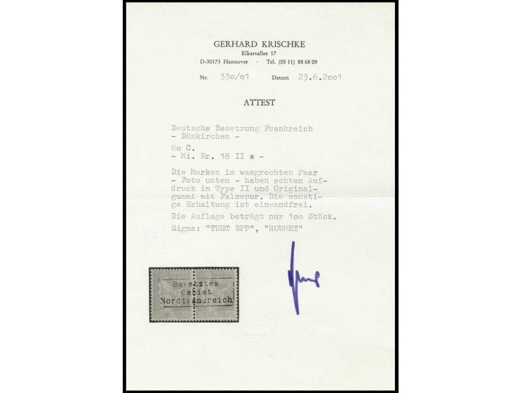 Type II: 80 C., ungebraucht, sign. Tust BPP, Roumet und Fotoattest Krischke, Pracht