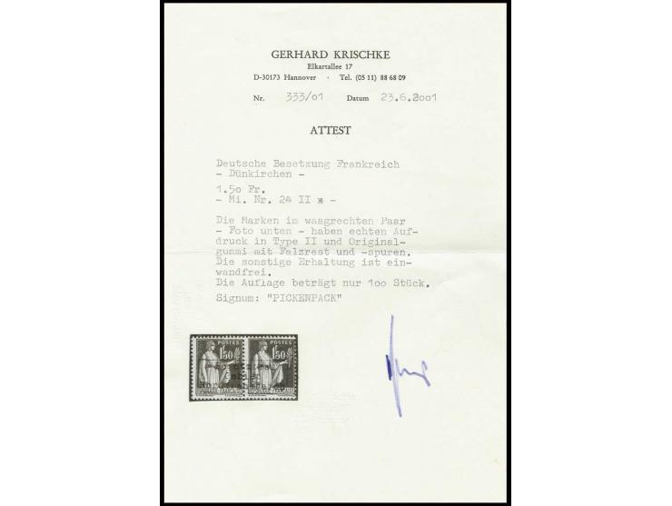 1.50 Fr., ungebraucht, sign. Pickenpack und Fotoattest Krischke, Pracht
