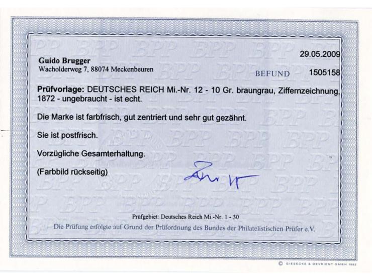 10 und 30 Gr., farbfrisch und gut zentriert, postfrisch, Kabinett, je Befund Brugger BPP