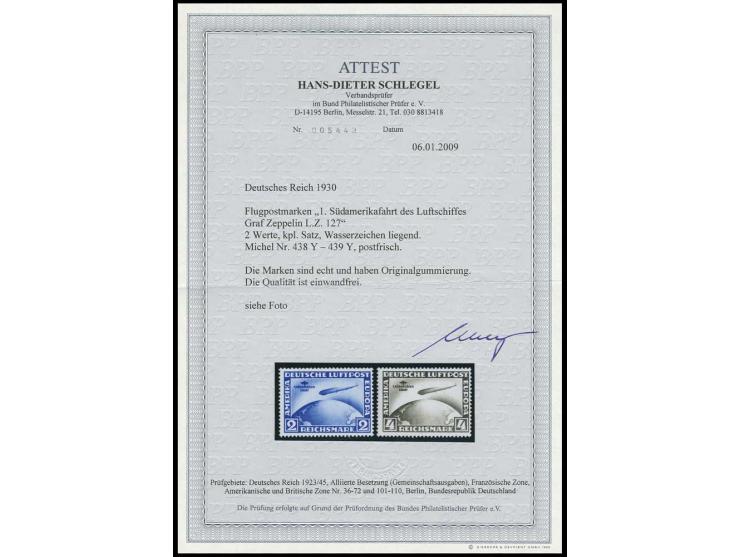 1930, Südamerikafahrt 2 und 4 M., postfrisch, Kabinett, Fotoattest Schlegel BPP (Mi. 3.500,-)