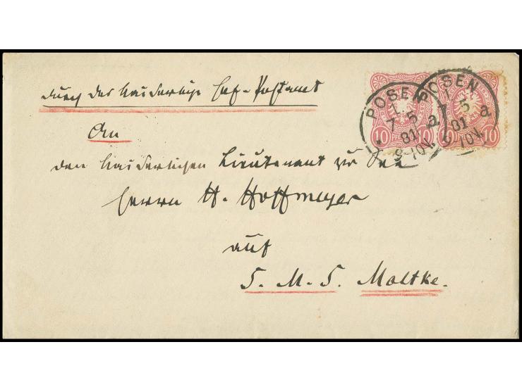 1881, Dt. Reich 10 Pfg. (2) mit EKr. "POSEN 7.5.81" auf Brief mit Inhalt, "Durch das Kaiserliche Hof-Postamt" an einen Leutna