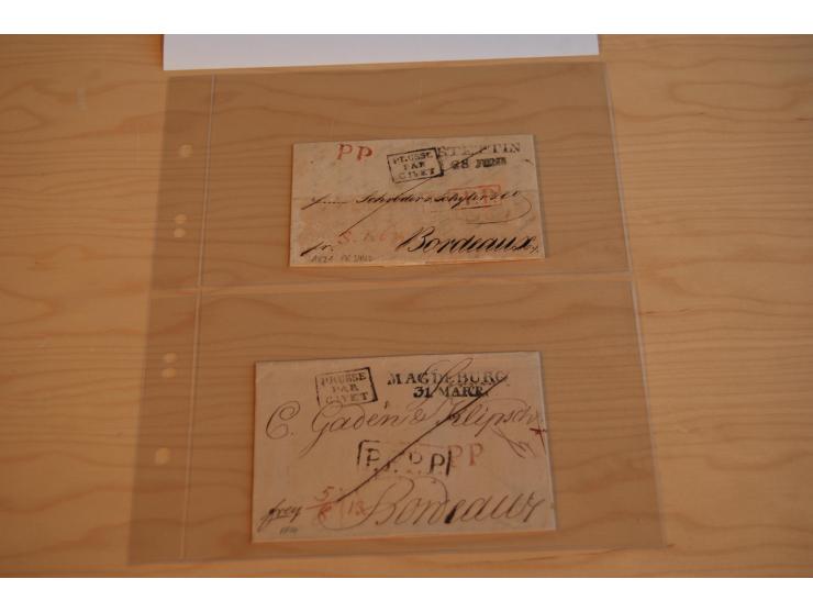 1800/70 (ca.), über 800 Vorphila- und (wenig) Dienstbriefe, dabei viel interessantes Material, Transit- und Militärbriefe; zu