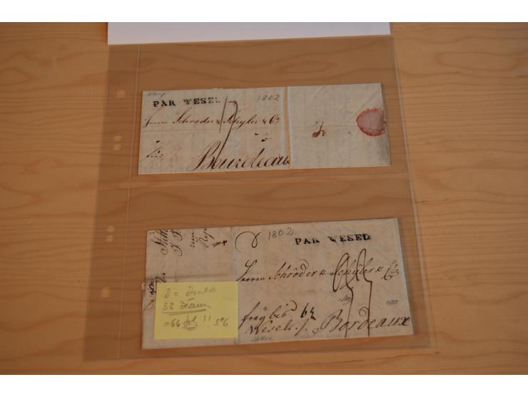 1800/70 (ca.), über 800 Vorphila- und (wenig) Dienstbriefe, dabei viel interessantes Material, Transit- und Militärbriefe; zu