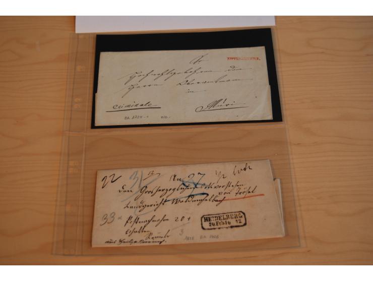 1800/70 (ca.), über 800 Vorphila- und (wenig) Dienstbriefe, dabei viel interessantes Material, Transit- und Militärbriefe; zu