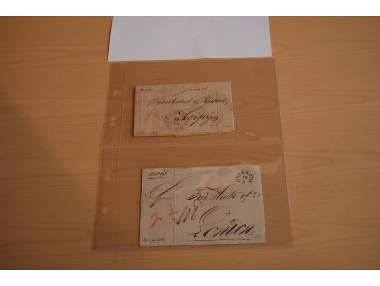 1800/70 (ca.), über 800 Vorphila- und (wenig) Dienstbriefe, dabei viel interessantes Material, Transit- und Militärbriefe; zu