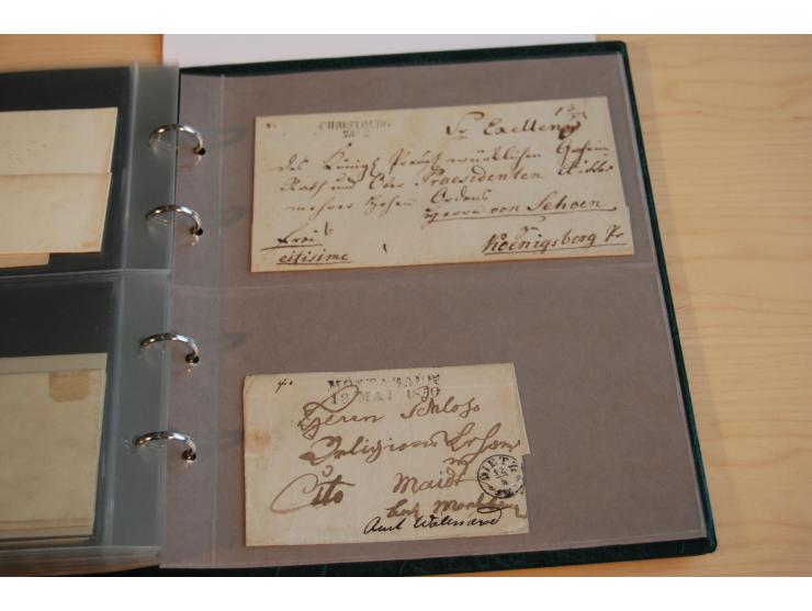 1800/70 (ca.), über 800 Vorphila- und (wenig) Dienstbriefe, dabei viel interessantes Material, Transit- und Militärbriefe; zu