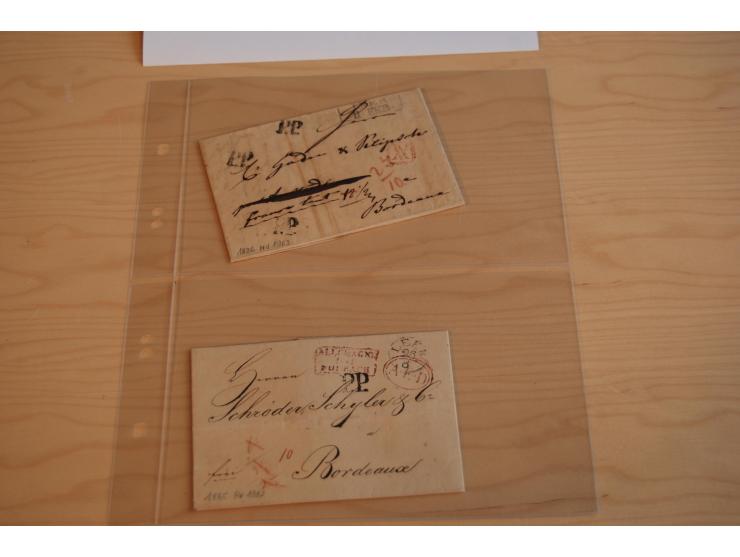 1800/70 (ca.), über 800 Vorphila- und (wenig) Dienstbriefe, dabei viel interessantes Material, Transit- und Militärbriefe; zu