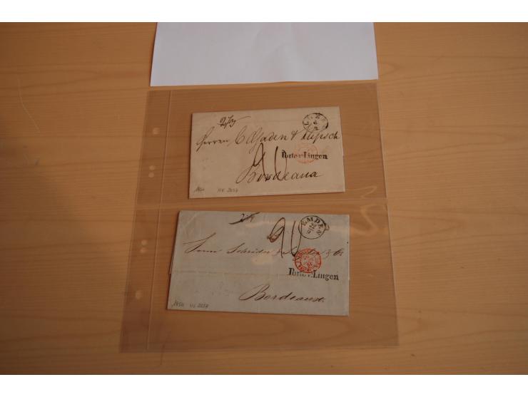 1800/70 (ca.), über 800 Vorphila- und (wenig) Dienstbriefe, dabei viel interessantes Material, Transit- und Militärbriefe; zu