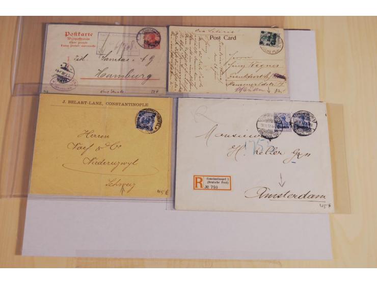1897/1919, ca. 125 Briefe, Karten und GSK, dabei R-Briefe, Ansichtskarten, Auslandspost und interessante Stempel, unterschied
