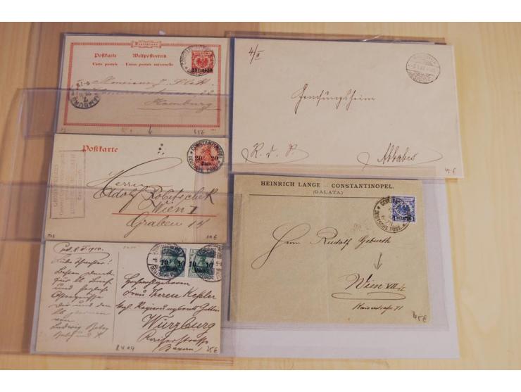 1897/1919, ca. 125 Briefe, Karten und GSK, dabei R-Briefe, Ansichtskarten, Auslandspost und interessante Stempel, unterschied