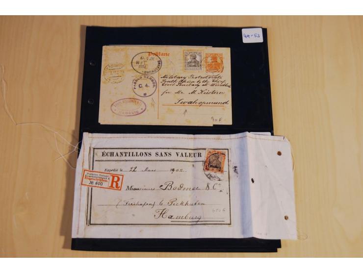 1900/16, fast nur bessere Belege mit interessanten Stempeln, R-Briefen, GSK und besonderen Verwendungen, u.a. R-Warenprobe-Ta