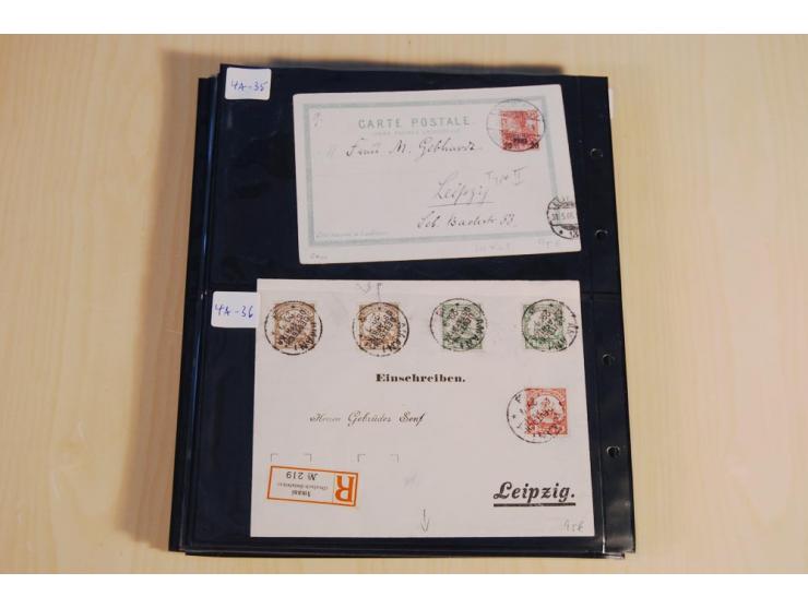 1900/16, fast nur bessere Belege mit interessanten Stempeln, R-Briefen, GSK und besonderen Verwendungen, u.a. R-Warenprobe-Ta
