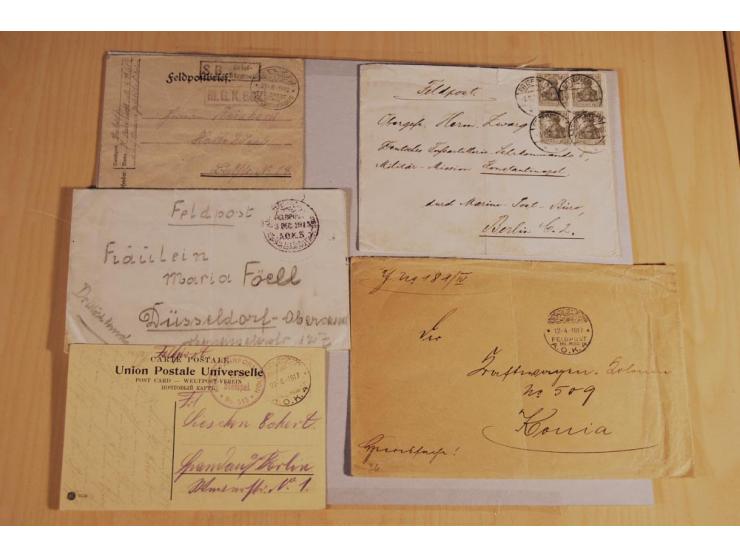 MILITÄR-MISSION: 1914/18, interessanter Posten Briefe und Karten, dabei ALEPPO, BOSANTI, BIR ES SEBA, DAMASKUS, JERUSALEM, MA