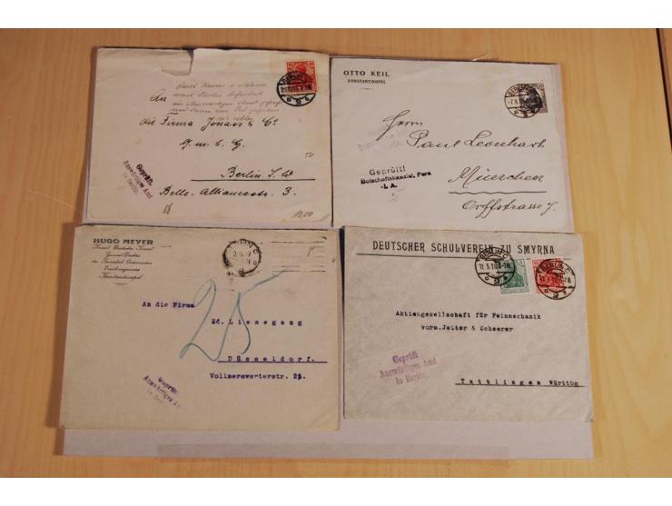 MILITÄR-MISSION: 1914/18, interessanter Posten Briefe und Karten, dabei ALEPPO, BOSANTI, BIR ES SEBA, DAMASKUS, JERUSALEM, MA