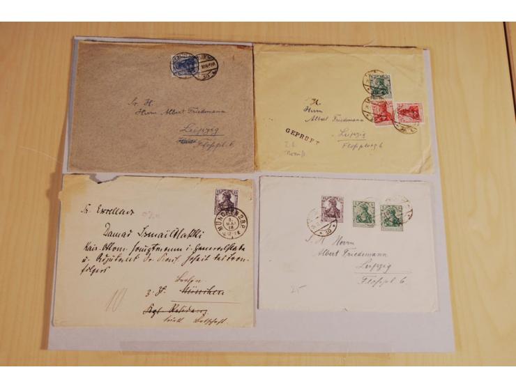 MILITÄR-MISSION: 1914/18, interessanter Posten Briefe und Karten, dabei ALEPPO, BOSANTI, BIR ES SEBA, DAMASKUS, JERUSALEM, MA