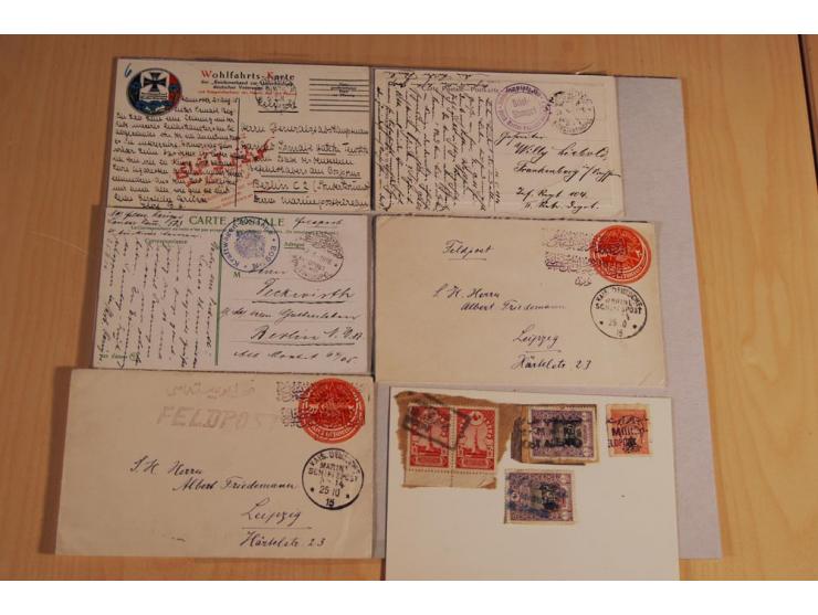 MILITÄR-MISSION: 1914/18, interessanter Posten Briefe und Karten, dabei ALEPPO, BOSANTI, BIR ES SEBA, DAMASKUS, JERUSALEM, MA