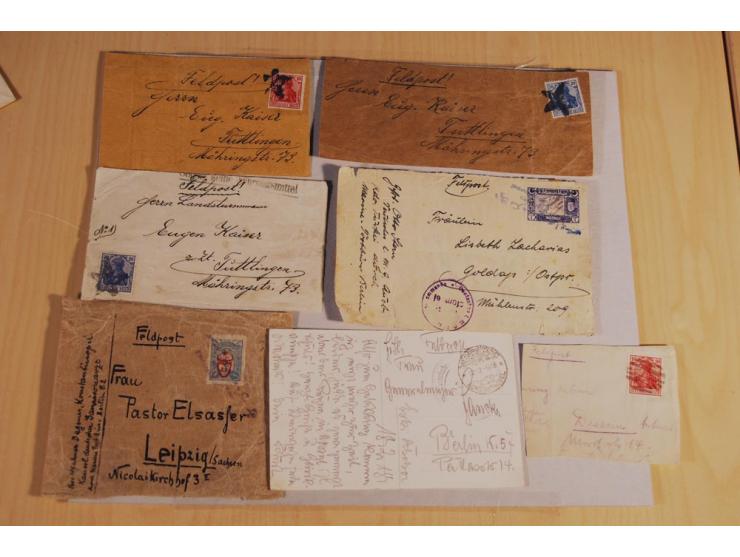 MILITÄR-MISSION: 1914/18, interessanter Posten Briefe und Karten, dabei ALEPPO, BOSANTI, BIR ES SEBA, DAMASKUS, JERUSALEM, MA