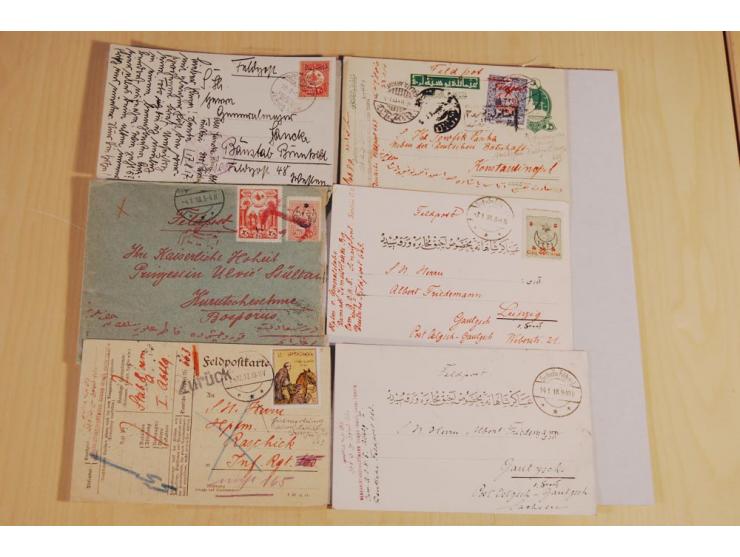 MILITÄR-MISSION: 1914/18, interessanter Posten Briefe und Karten, dabei ALEPPO, BOSANTI, BIR ES SEBA, DAMASKUS, JERUSALEM, MA