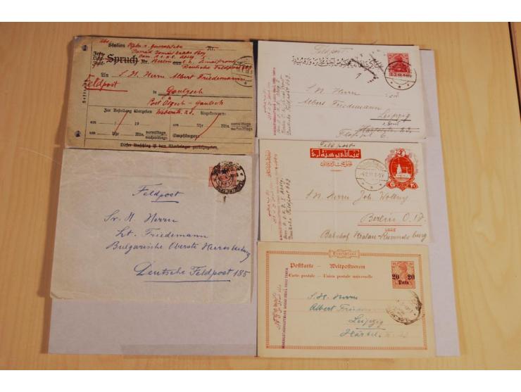 MILITÄR-MISSION: 1914/18, interessanter Posten Briefe und Karten, dabei ALEPPO, BOSANTI, BIR ES SEBA, DAMASKUS, JERUSALEM, MA