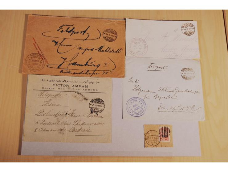 MILITÄR-MISSION: 1914/18, interessanter Posten Briefe und Karten, dabei ALEPPO, BOSANTI, BIR ES SEBA, DAMASKUS, JERUSALEM, MA