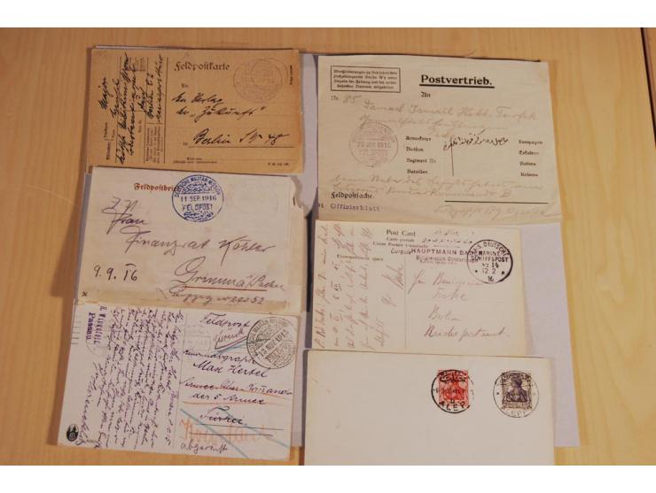 MILITÄR-MISSION: 1914/18, interessanter Posten Briefe und Karten, dabei ALEPPO, BOSANTI, BIR ES SEBA, DAMASKUS, JERUSALEM, MA