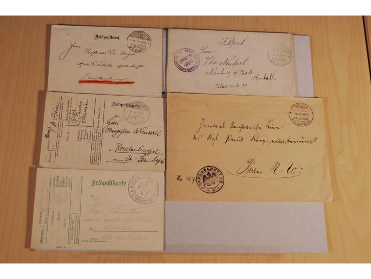 MILITÄR-MISSION: 1914/18, interessanter Posten Briefe und Karten, dabei ALEPPO, BOSANTI, BIR ES SEBA, DAMASKUS, JERUSALEM, MA