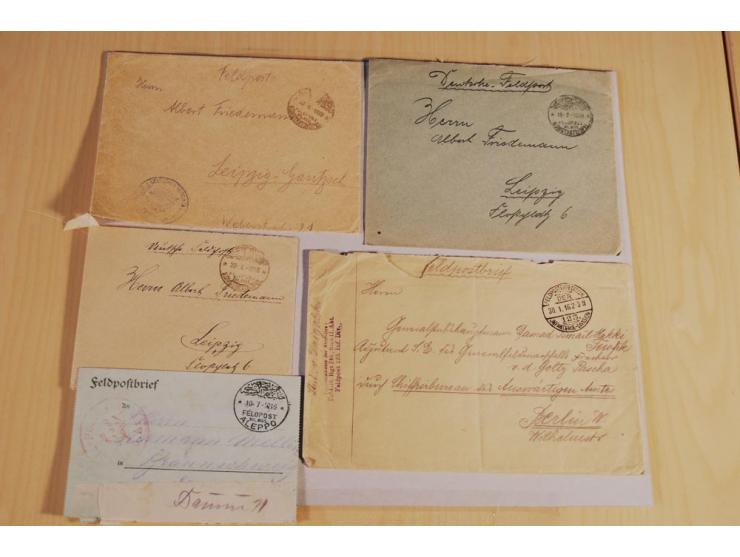 MILITÄR-MISSION: 1914/18, interessanter Posten Briefe und Karten, dabei ALEPPO, BOSANTI, BIR ES SEBA, DAMASKUS, JERUSALEM, MA