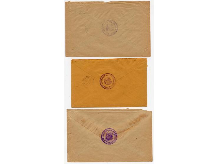 1917/18, 8 portofreie Dienst-R-Briefe mit Stempel "Deutsche Feldpost 663" (ex 29.12.17-13.8.18, alles Nazareth), bis auf eine