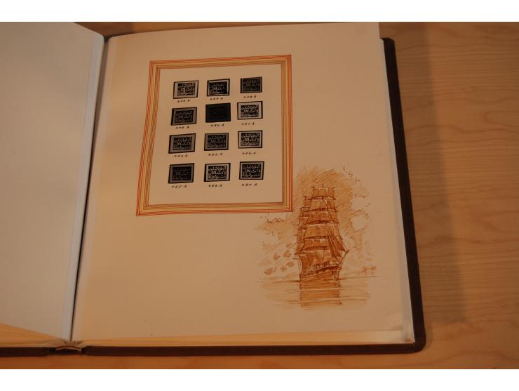 1889, kpl. ungebrauchte Sammlung aller Frei- und Dienstmarken im sogenannten Lerche-Album mit Gutachten von Lerche und Dr. Pi