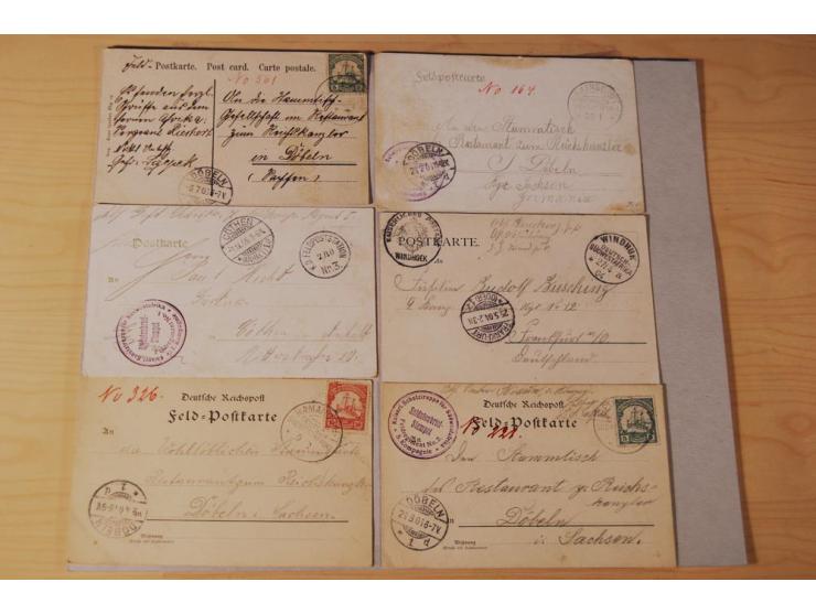 1899/1915 (ca.), rund 80 Briefe und Karten, dabei bessere Stempel wie Wanderstempel "Gochaganas", "GOCHAS" (ohne Segment), Wa