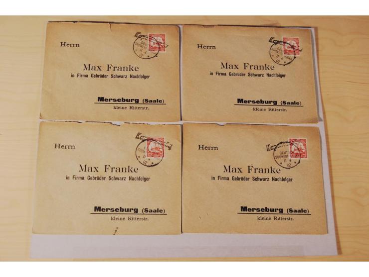 1899/1915 (ca.), rund 80 Briefe und Karten, dabei bessere Stempel wie Wanderstempel "Gochaganas", "GOCHAS" (ohne Segment), Wa