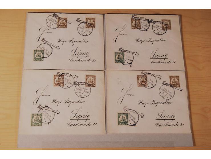 1899/1915 (ca.), rund 80 Briefe und Karten, dabei bessere Stempel wie Wanderstempel "Gochaganas", "GOCHAS" (ohne Segment), Wa