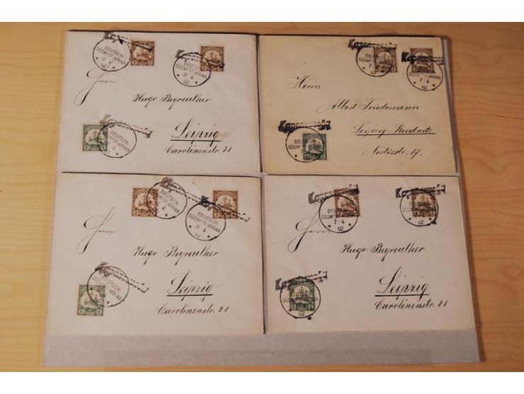 1899/1915 (ca.), rund 80 Briefe und Karten, dabei bessere Stempel wie Wanderstempel "Gochaganas", "GOCHAS" (ohne Segment), Wa