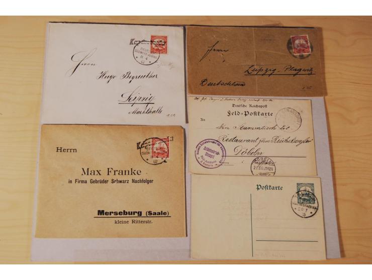 1899/1915 (ca.), rund 80 Briefe und Karten, dabei bessere Stempel wie Wanderstempel "Gochaganas", "GOCHAS" (ohne Segment), Wa