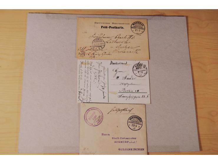 1899/1915 (ca.), rund 80 Briefe und Karten, dabei bessere Stempel wie Wanderstempel "Gochaganas", "GOCHAS" (ohne Segment), Wa