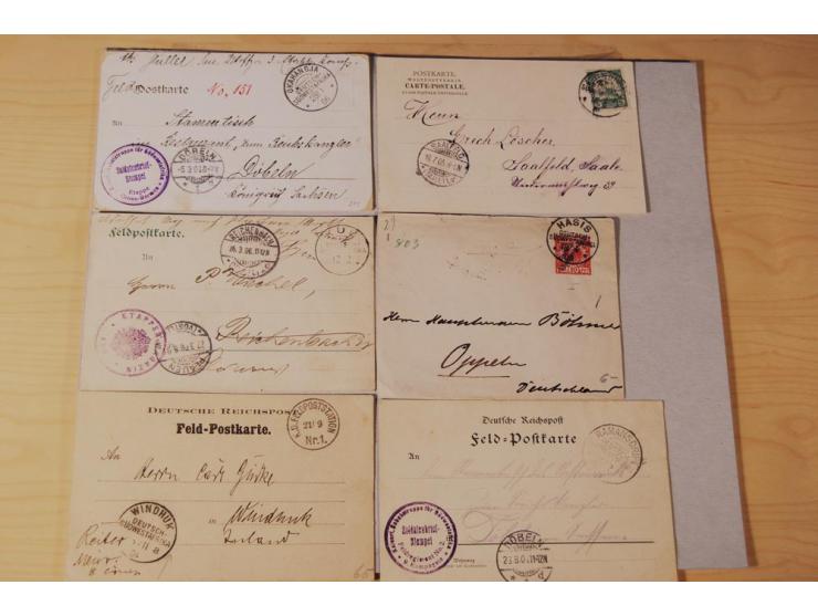1899/1915 (ca.), rund 80 Briefe und Karten, dabei bessere Stempel wie Wanderstempel "Gochaganas", "GOCHAS" (ohne Segment), Wa