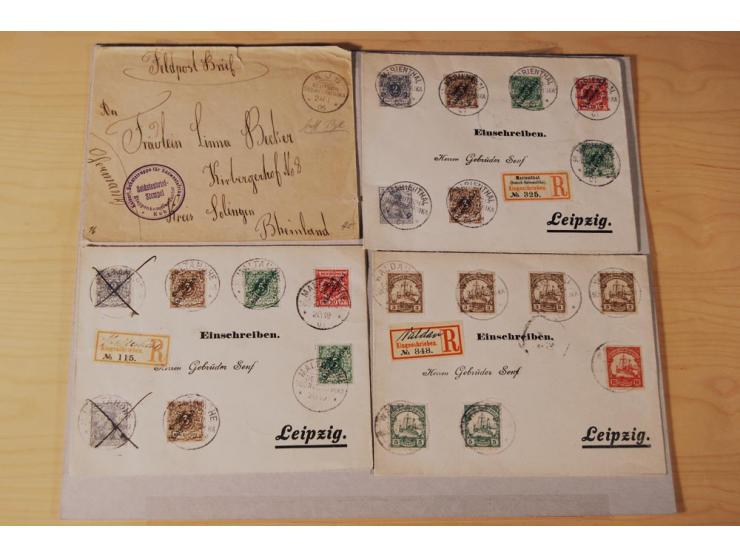 1899/1915 (ca.), rund 80 Briefe und Karten, dabei bessere Stempel wie Wanderstempel "Gochaganas", "GOCHAS" (ohne Segment), Wa