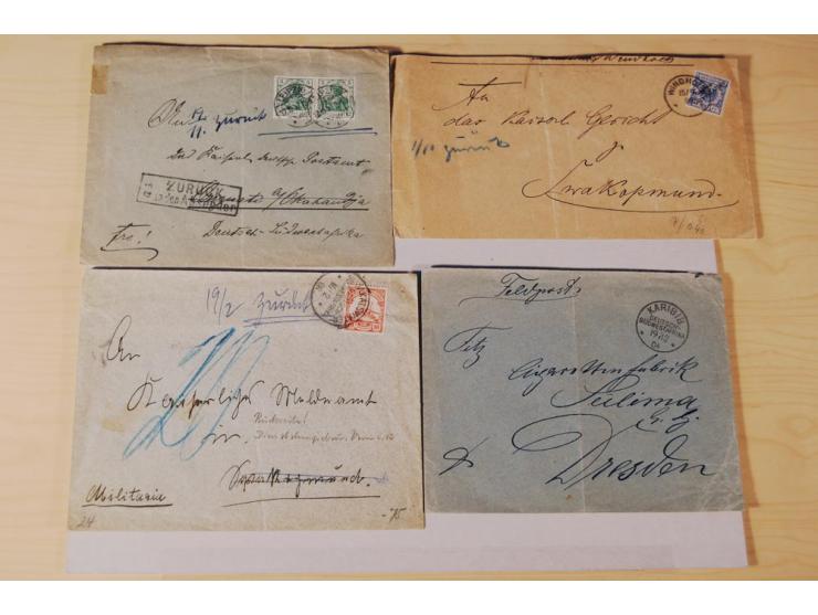 1899/1915 (ca.), rund 80 Briefe und Karten, dabei bessere Stempel wie Wanderstempel "Gochaganas", "GOCHAS" (ohne Segment), Wa