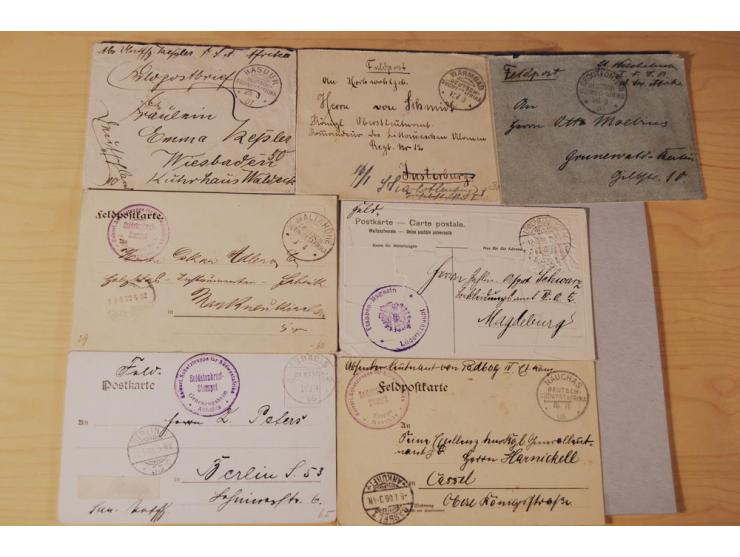 1899/1915 (ca.), rund 80 Briefe und Karten, dabei bessere Stempel wie Wanderstempel "Gochaganas", "GOCHAS" (ohne Segment), Wa