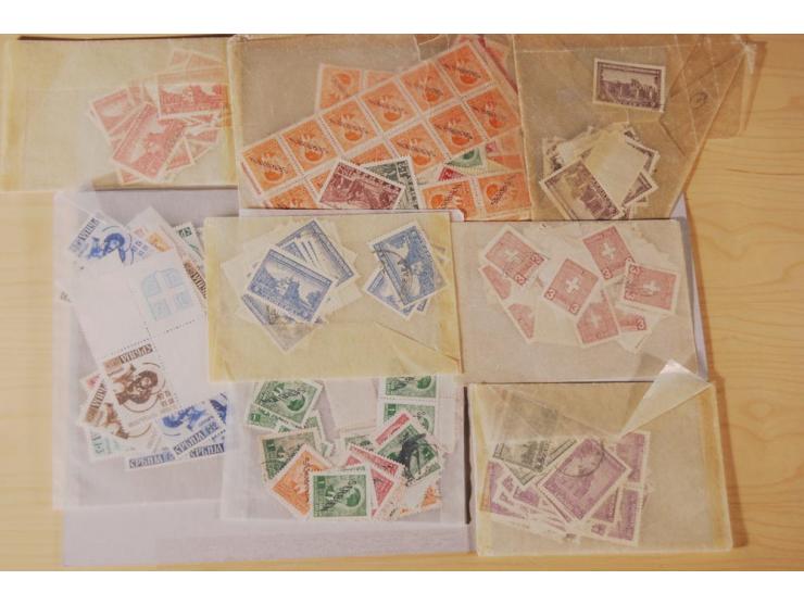 1941/43, postfrische, ungebrauchte (meist ohne Gummi) und gestempelte Partie in Tüten und Bündeln, dazu 13 Briefe und Karten