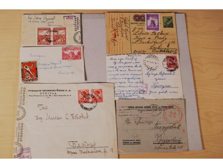 1941/43, postfrische, ungebrauchte (meist ohne Gummi) und gestempelte Partie in Tüten und Bündeln, dazu 13 Briefe und Karten