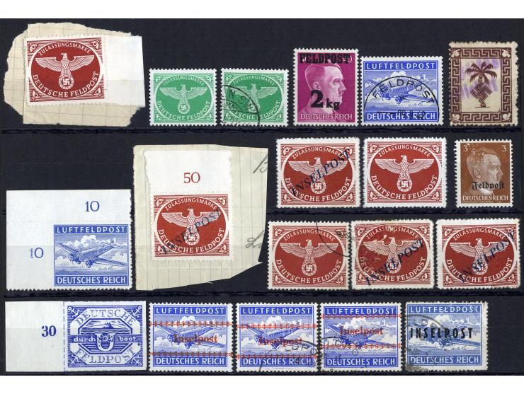 1942/45, postfrische, ungebrauchte und gestempelte Partie mit u.a. Mi.-Nr. 5, 7A (3), 11Ba, 13b etc., teils Altsignaturen, 4 