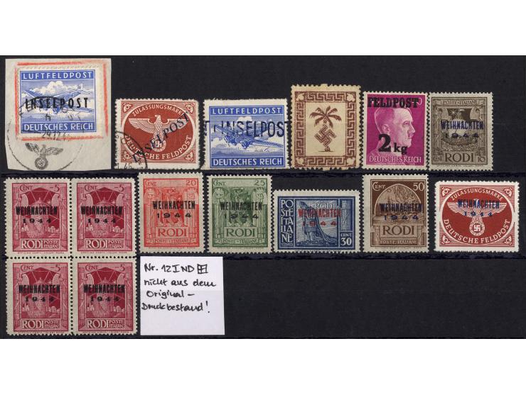 1942/45, postfrische, ungebrauchte und gestempelte Partie mit u.a. Mi.-Nr. 5, 7A (3), 11Ba, 13b etc., teils Altsignaturen, 4 