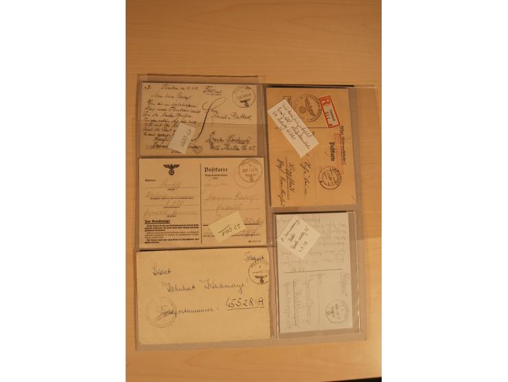 1938/45, Sammlung von etwa 250 nur besseren Belegen, beginnend mit Vorkrieg, Übungsfeldpost, Sudetenkrise, SS-Feldpost, Marin
